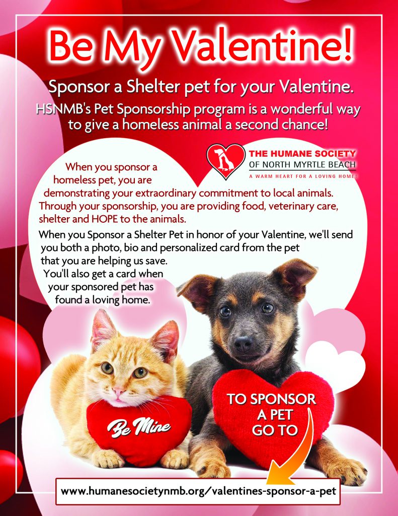 Valentines Sponsor a Pet - The Humane Society of North Myrtle Beach